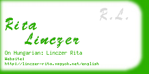 rita linczer business card